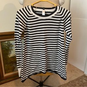 iviva lulu "follow your heart" striped/thumbholes/pullover/tunic sweater size 10